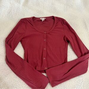 Charlotte Russe Burgundy Button-Down Shirt